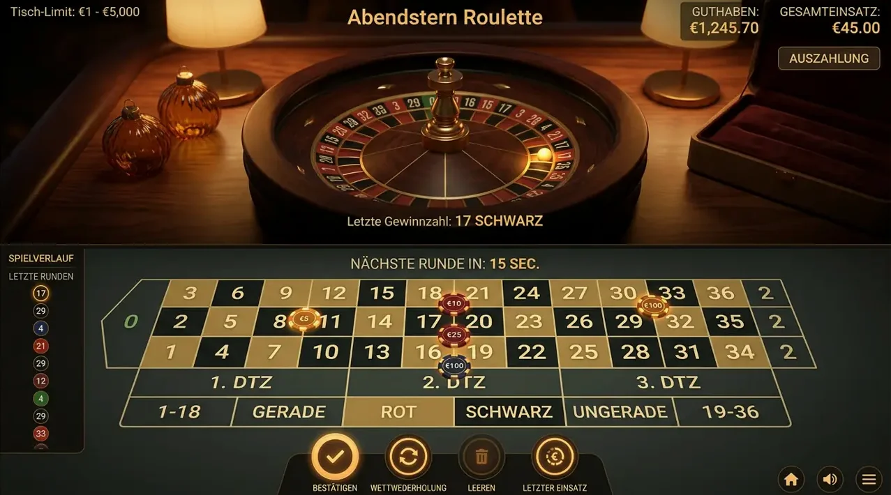 Tisch im Lucky7Even