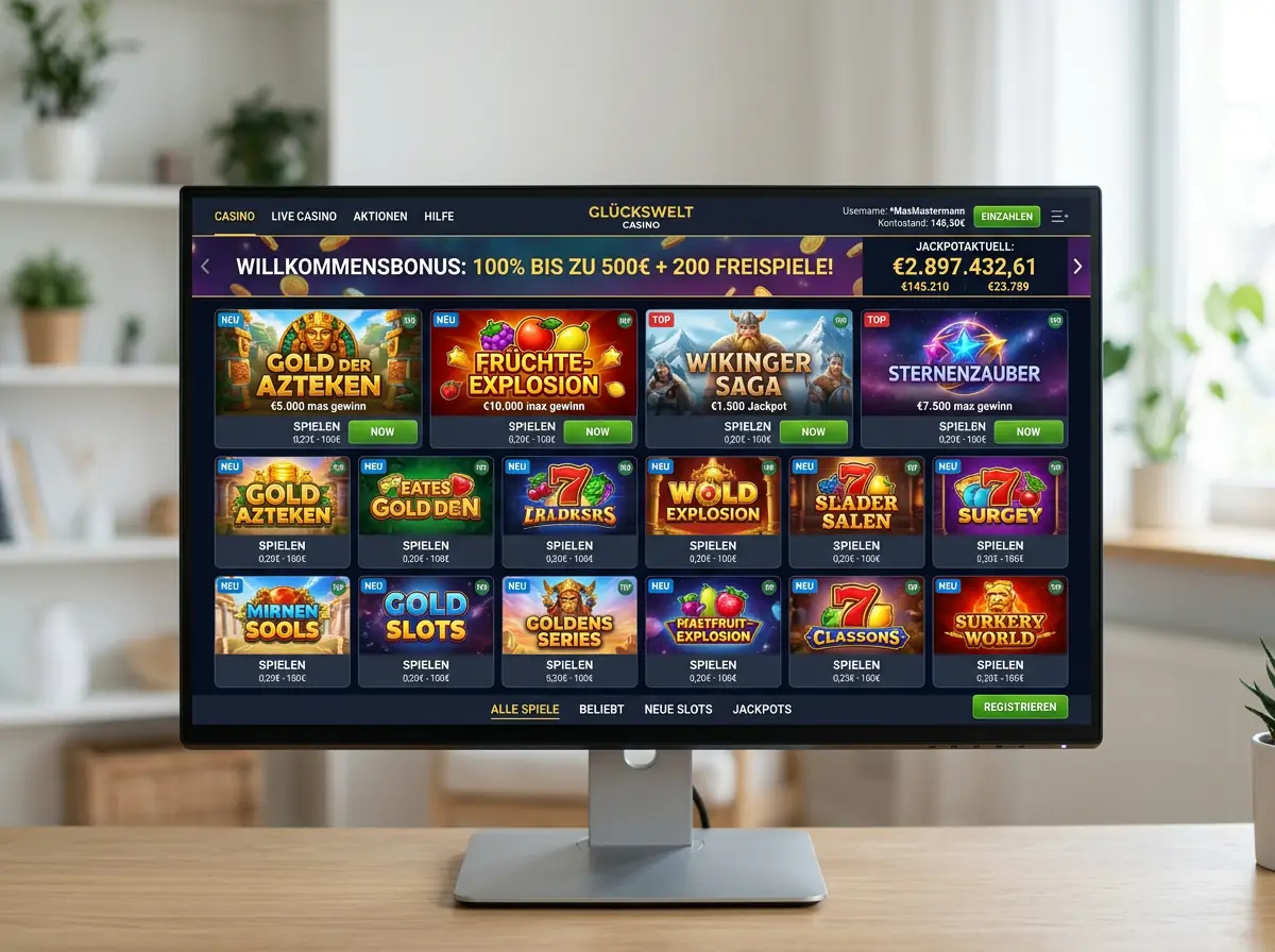 Spieleauswahl bei Lucky7Even